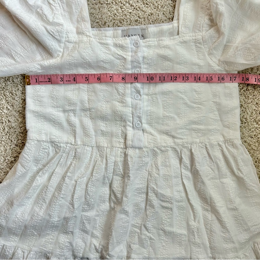 Hayden Los Angeles White Patterned Mini Dress Size Small - Picture 8 of 9